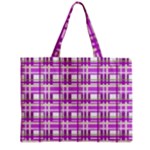 Purple plaid pattern Zipper Mini Tote Bag