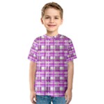 Purple plaid pattern Kids  Sport Mesh Tee