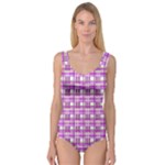 Purple plaid pattern Princess Tank Leotard 