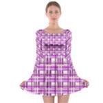 Purple plaid pattern Long Sleeve Skater Dress