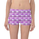 Purple plaid pattern Boyleg Bikini Bottoms