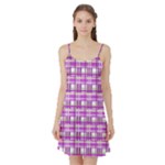 Purple plaid pattern Satin Night Slip