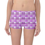 Purple plaid pattern Reversible Bikini Bottoms