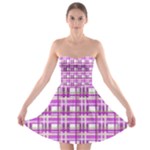 Purple plaid pattern Strapless Bra Top Dress