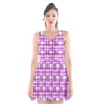 Purple plaid pattern Scoop Neck Skater Dress