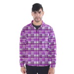 Purple plaid pattern Wind Breaker (Men)