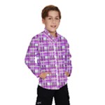 Purple plaid pattern Wind Breaker (Kids)