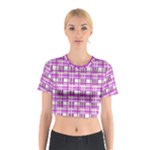 Purple plaid pattern Cotton Crop Top