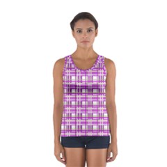 Purple plaid pattern Women s Sport Tank Top  from ArtsNow.com