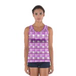 Purple plaid pattern Women s Sport Tank Top 