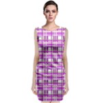 Purple plaid pattern Classic Sleeveless Midi Dress