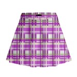 Purple plaid pattern Mini Flare Skirt