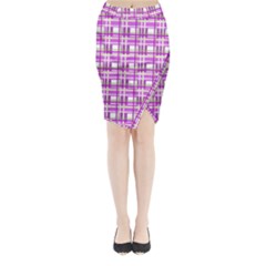 Purple plaid pattern Midi Wrap Pencil Skirt from ArtsNow.com