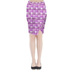 Purple plaid pattern Midi Wrap Pencil Skirt from ArtsNow.com