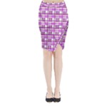 Purple plaid pattern Midi Wrap Pencil Skirt