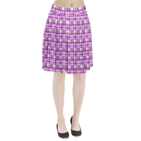 Purple plaid pattern Pleated Skirt from ArtsNow.com