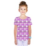 Purple plaid pattern Kids  One Piece Tee