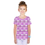 Purple plaid pattern Kids  One Piece Tee