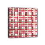 Red plaid pattern Mini Canvas 4  x 4 