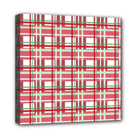 Red plaid pattern Mini Canvas 8  x 8  from ArtsNow.com