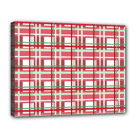 Red plaid pattern Canvas 14  x 11  from ArtsNow.com