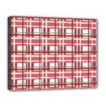 Red plaid pattern Canvas 14  x 11 