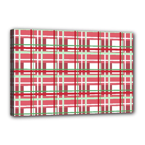 Red plaid pattern Canvas 18  x 12  from ArtsNow.com