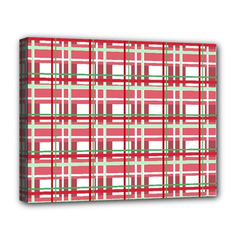 Red plaid pattern Deluxe Canvas 20  x 16   from ArtsNow.com