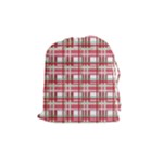 Red plaid pattern Drawstring Pouches (Medium) 