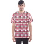 Red plaid pattern Men s Sport Mesh Tee