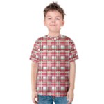 Red plaid pattern Kids  Cotton Tee