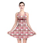 Red plaid pattern Reversible Skater Dress