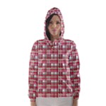 Red plaid pattern Hooded Wind Breaker (Women)