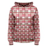 Red plaid pattern Women s Pullover Hoodie