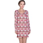 Red plaid pattern Long Sleeve Nightdress