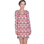 Red plaid pattern Long Sleeve Nightdress