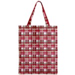 Red plaid pattern Zipper Classic Tote Bag