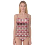 Red plaid pattern Camisole Leotard 