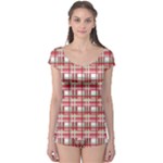 Red plaid pattern Boyleg Leotard 