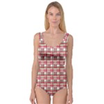 Red plaid pattern Princess Tank Leotard 