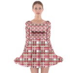 Red plaid pattern Long Sleeve Skater Dress