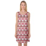 Red plaid pattern Sleeveless Satin Nightdress