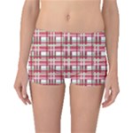 Red plaid pattern Boyleg Bikini Bottoms