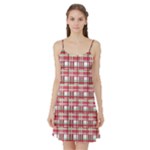 Red plaid pattern Satin Night Slip