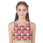 Red plaid pattern Tank Bikini Top