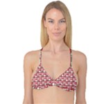 Red plaid pattern Reversible Tri Bikini Top