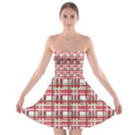 Red plaid pattern Strapless Bra Top Dress