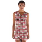 Red plaid pattern Wrap Front Bodycon Dress