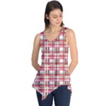 Red plaid pattern Sleeveless Tunic