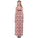 Red plaid pattern Empire Waist Maxi Dress